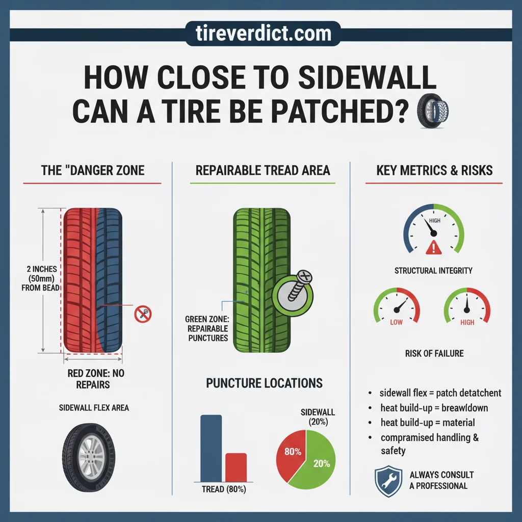 how close to sidewall can a tire be patched data visualization chart