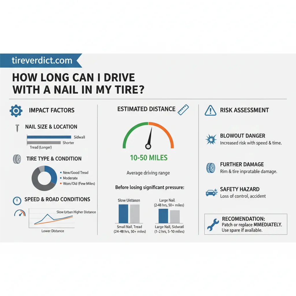 how long can i drive with a nail in my tire data visualization chart