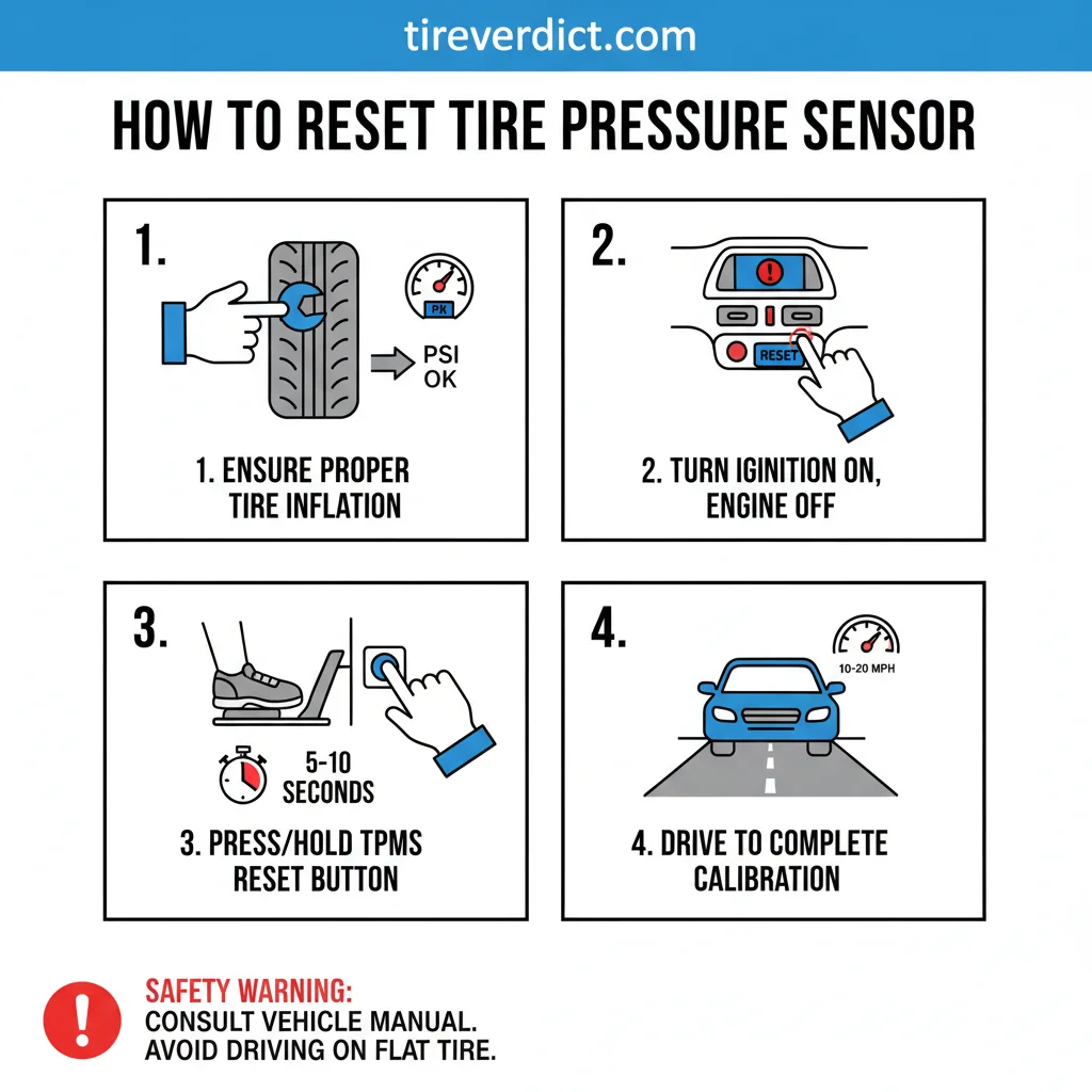 how to reset tire pressure sensor safety warning infographic