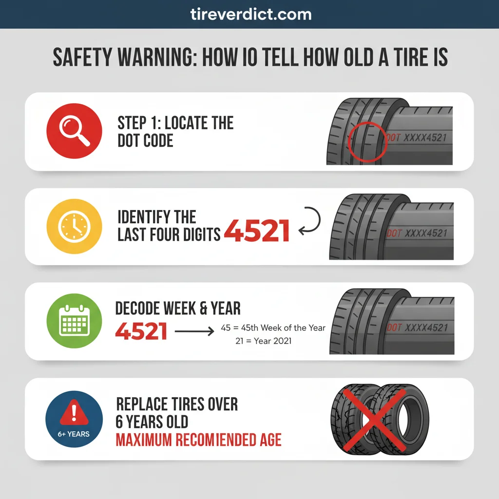 how to tell how old a tire is safety warning infographic
