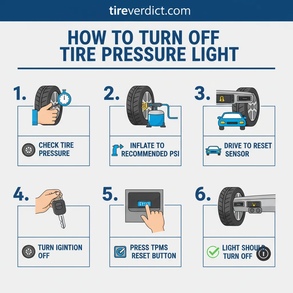 how to turn off tire pressure light safety warning infographic