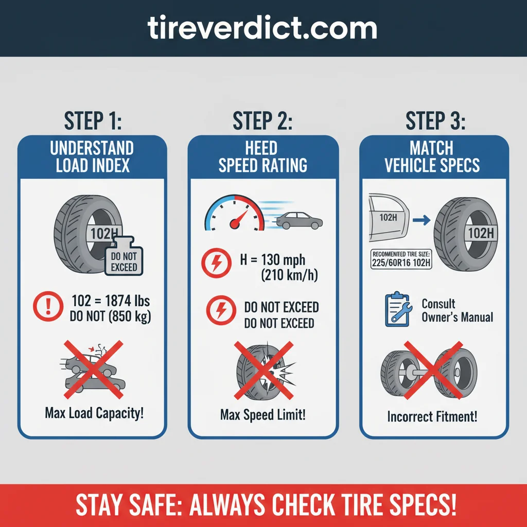 what does 102h mean on a tire safety warning infographic