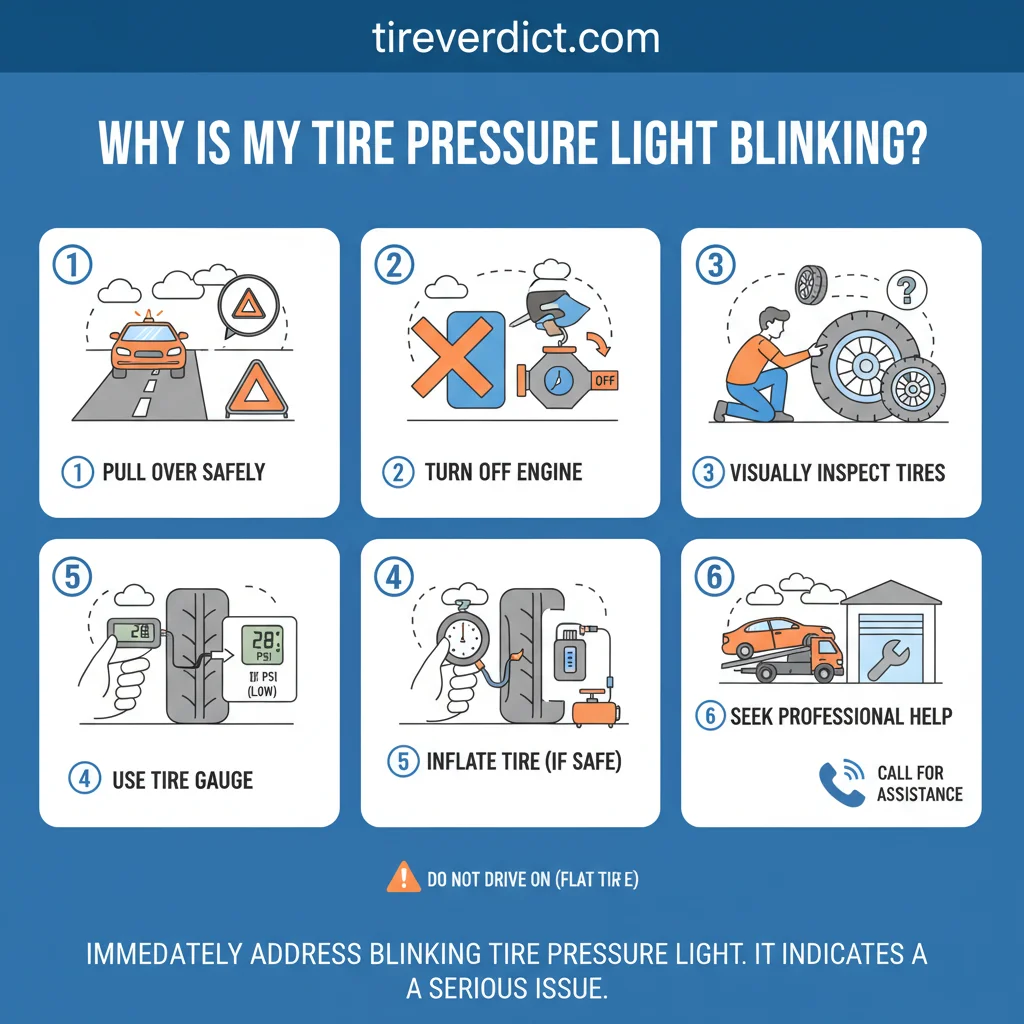 why is my tire pressure light blinking safety warning infographic