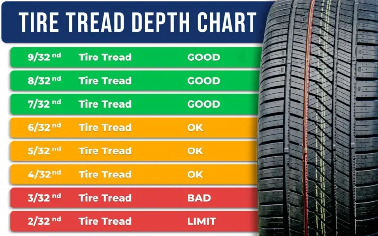The Minimum Tire Tread Depth Acceptable By Law Is Specification Chart By Year