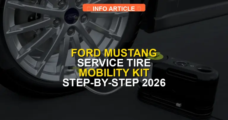 Ford Mustang Service Tire Mobility Kit Step-by-Step 2026