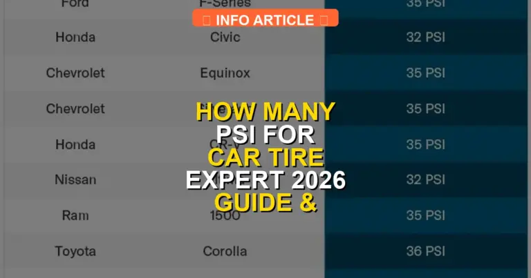 How Many PSI For Car Tire Expert 2026 Guide & PSI Chart