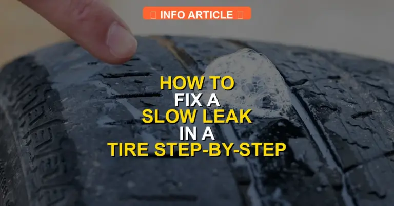 How to Fix a Slow Leak in a Tire Step-by-Step Guide 2026