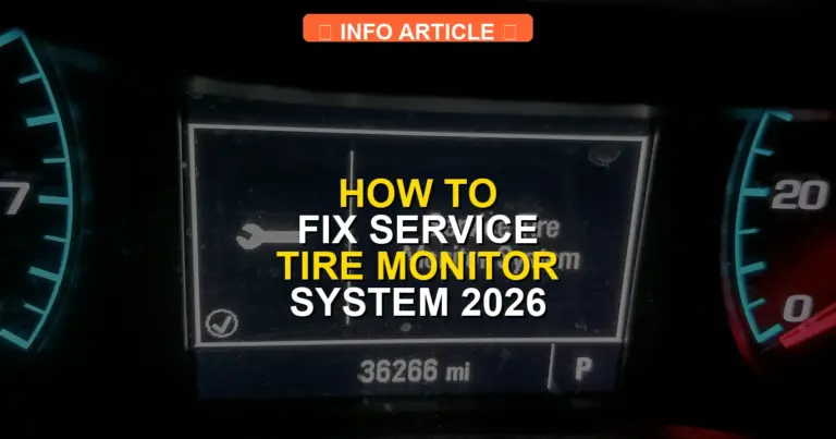 How to Fix Service Tire Monitor System 2026