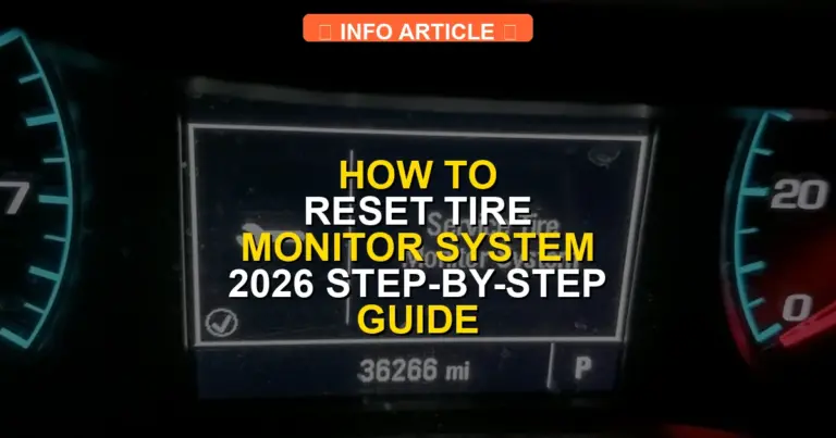 How to Reset Tire Monitor System 2026 Step-by-Step Guide