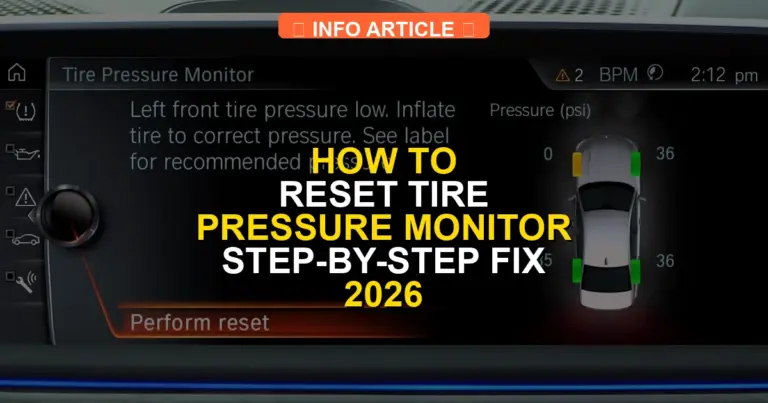 How to Reset Tire Pressure Monitor Step-by-Step Fix 2026