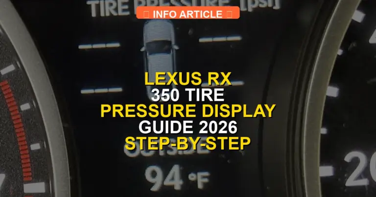 Lexus RX 350 Tire Pressure Display Guide 2026 Step-by-Step