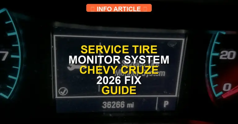 Service Tire Monitor System Chevy Cruze 2026 Fix Guide