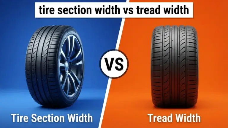 Tire Section Width vs Tread Width side-by-side comparison