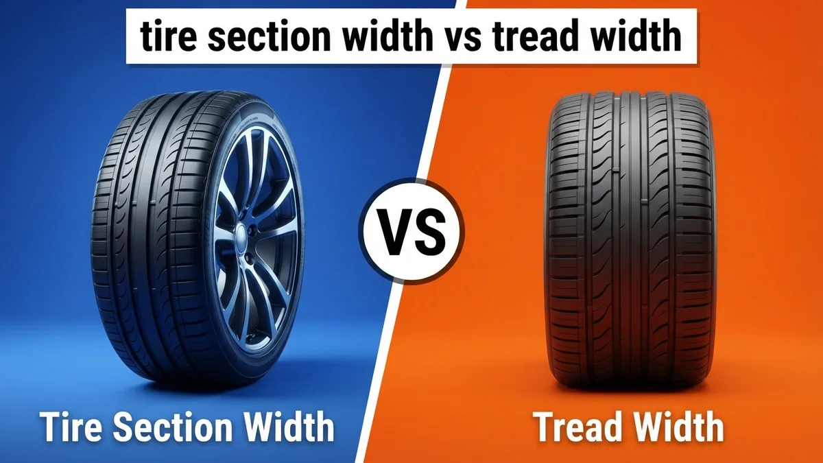 Tire Section Width vs Tread Width comparison