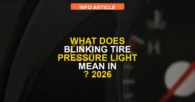 What Does Blinking Tire Pressure Light Mean in ? 2026